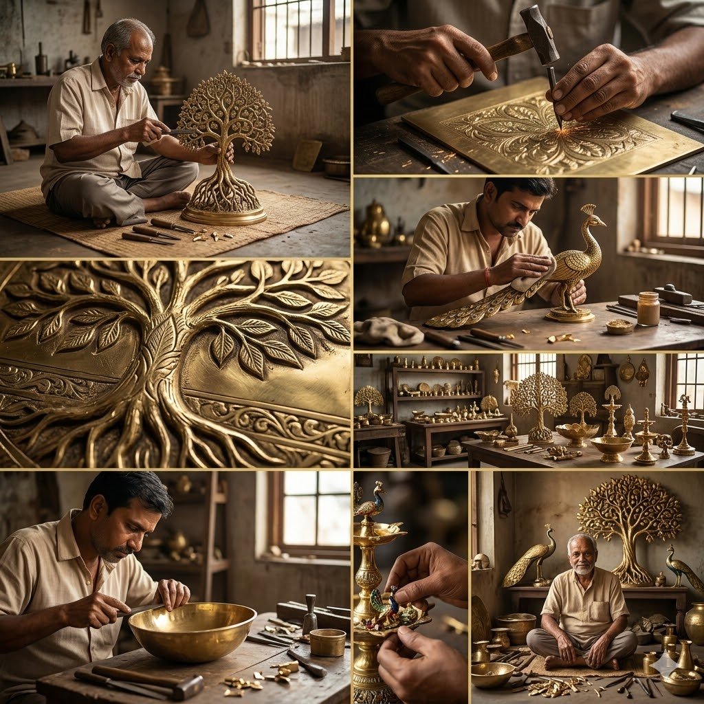 Indian artisan crafting