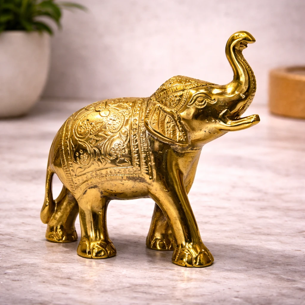 intricate-brass-elephant-figurine