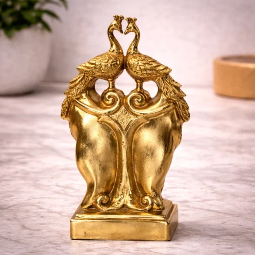 Brass peacocks with intricate feather