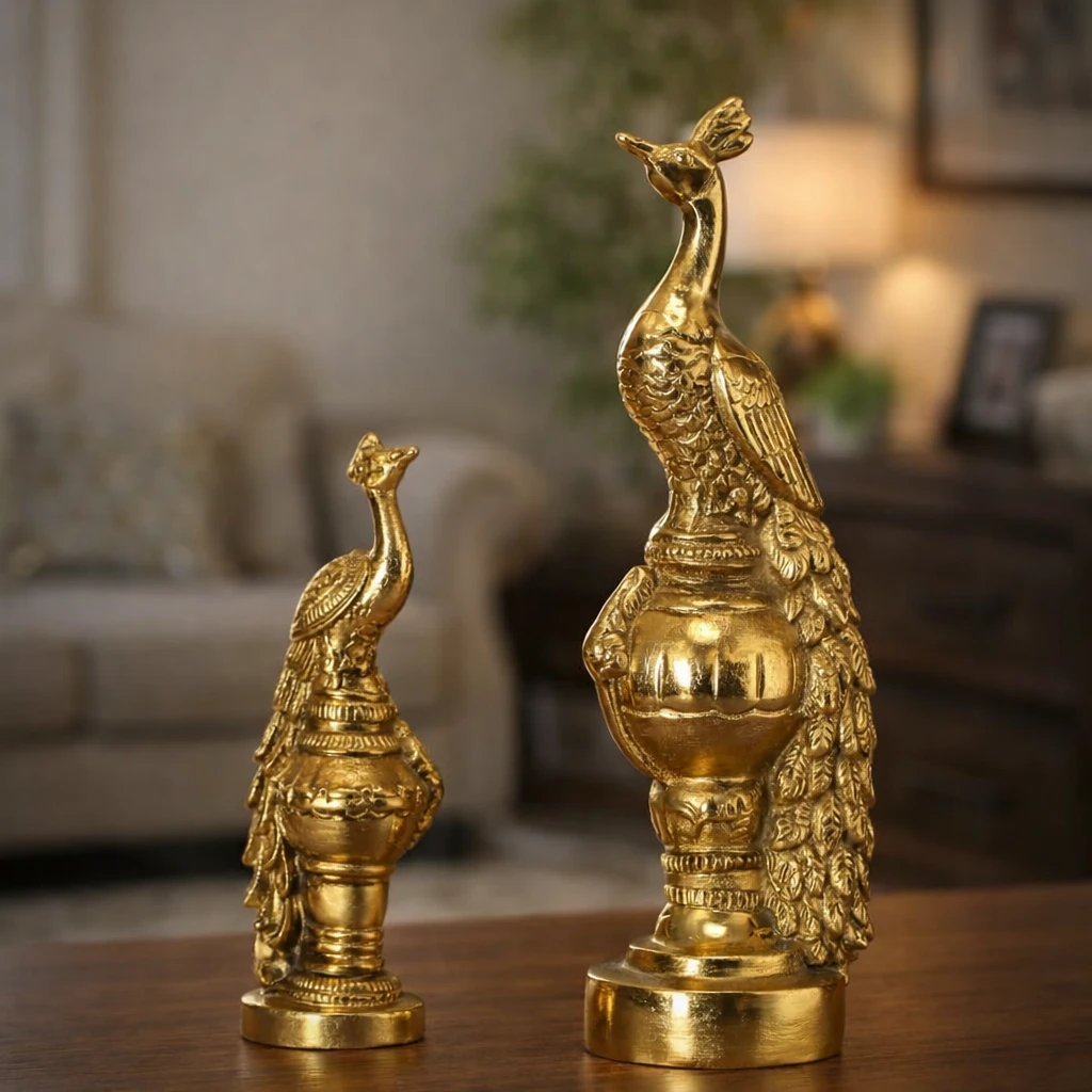 brass-peacock-set