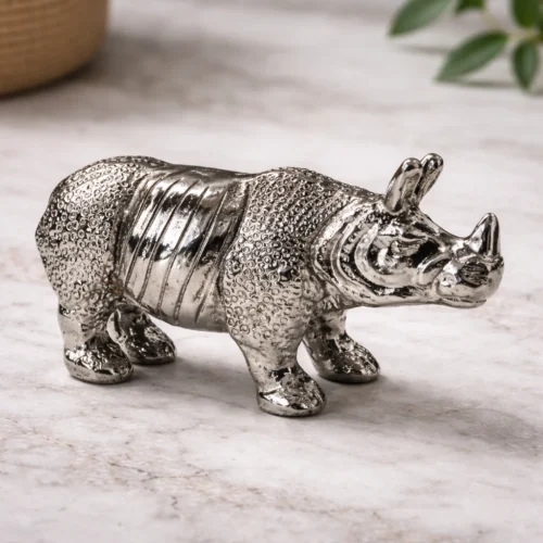 Aluminum Rhinoceros Figurine