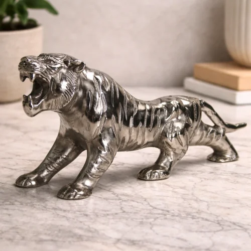 Fierce aluminium tiger sculpture