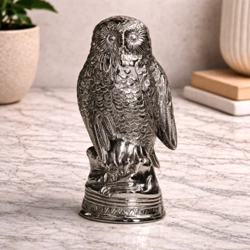 Aluminium owl sculpture