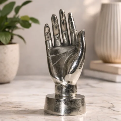 Aluminium hand sculpture