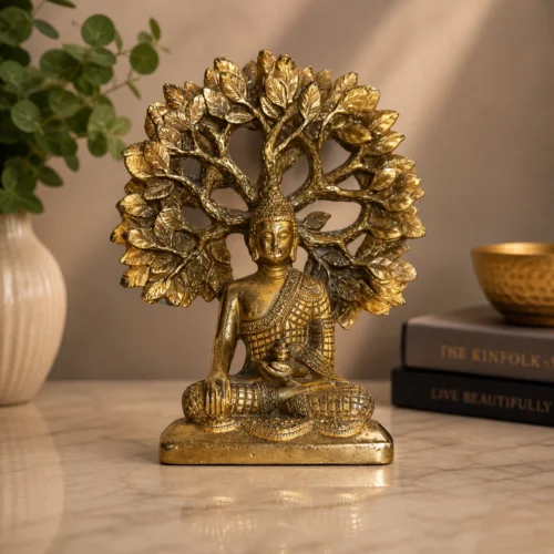 Alluminium Buddha with Tree